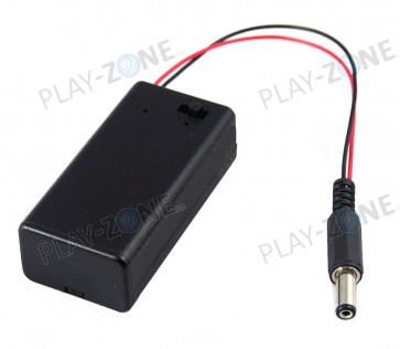 Batteriehalter für 1 Stk. 9V-Block mit DC-Stecker 2.1/5.5mm