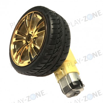 YFRobot Set: Chassis-Rad inkl. DC-Motor mit Getriebe (Ratio 1:48) - Gold