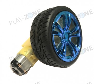 YFRobot Set: Chassis-Rad inkl. DC-Motor mit Getriebe (Ratio 1:48) - Blau