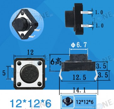 Platinenschalter 12 x 12 X 6 mm
