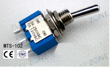 Kippschalter On/On MTS-102 für Einbau mit Lötösen