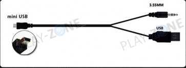 Mini USB zu USB A + 3.5mm Aux Charge Audio Jack Cable