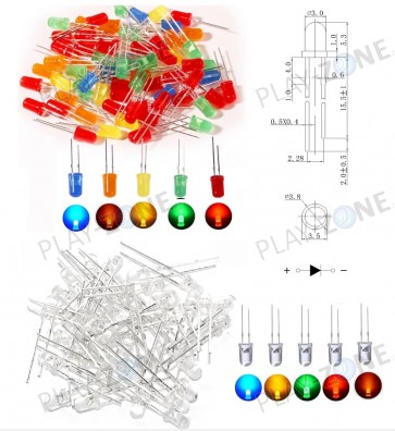 LED Sortiment mit 300 3mm LEDs 