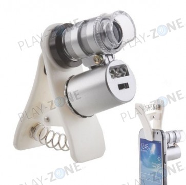 60 x Universal Mobile Mini-Mikroskop Lupe mit UV-LED