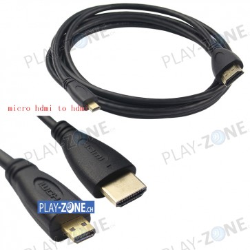 microHDMI -> HDMI Kabel / FullHD / 2 Meter