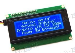 20x4 Character LCD mit I2C-Backpack -  Weiss auf Blau - 5.0V