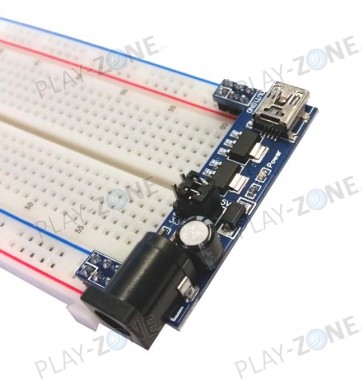 3.3V / 5V Power Adapter für BreadBoards mit LED (Rot)