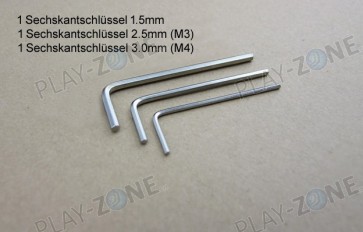 3 Stk. Sechskantschlüssel / 1.5mm/2.5mm/3mm