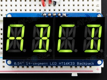 Adafruit Alphanumerisches Display Gelb-Grün, 4 Zeichen, I2C