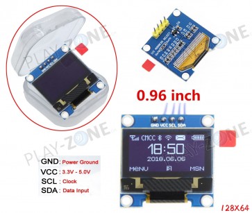 OLED Modul 0.96",128 x 64 Pixel, I2C, Weiss - mit Box