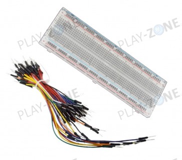  Breadboard Transparent FullSize mit  65Stk. Jumperkabel