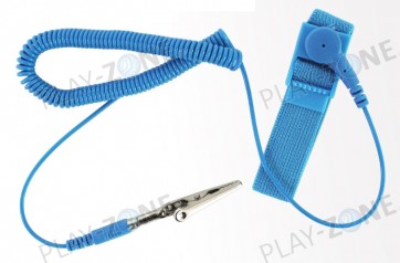 PU Anti-Statik-Armband mit Zuleitung / 2.5M - Blau