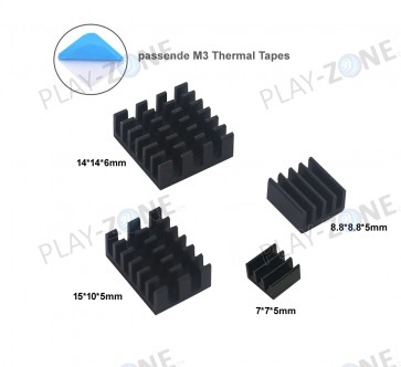 Raspberry Pi4 Model B Cooler / Heatsink Kit - Schwarz