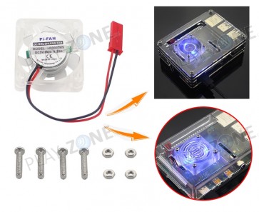 Kühler/Fan für Raspberry Pi (5V) mit blauer LED