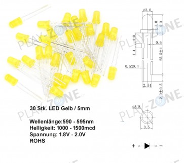 30 Stk. LED Gelb / 5mm