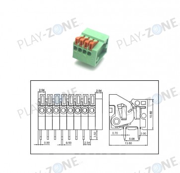 Federklemme 4Pin - PCB Mount - Front