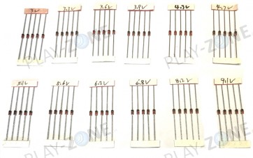 1W Zener-Dioden Set / 60 Stk. - 12 Werte (3V - 9.1V)