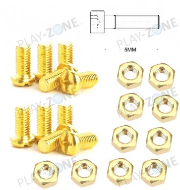 10Stk.M3 x 5 Messing Schraube mit Mutter