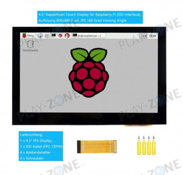 WaveShare 5.0" HDMI LCD für Raspberry Pi (DSI Interface), Kapazitiven Touch, 800x480