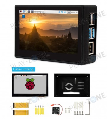WaveShare 4.3" HDMI LCD für Raspberry Pi (DSI Interface), Touch, 800x480 + Gehäuse