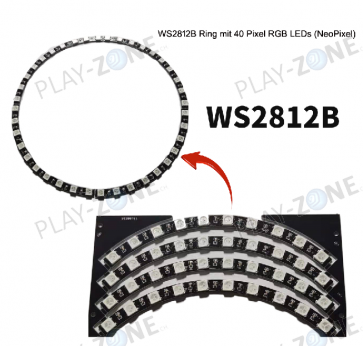 WS2812B Ring mit 40 Pixel RGB LEDs (NeoPixel)