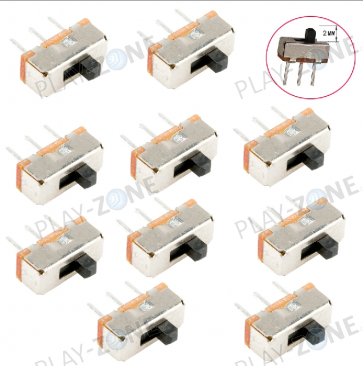 10 Stk. Mini Schiebe Schalter / Slide Switch - ON/ON - Griffhöhe 2mm