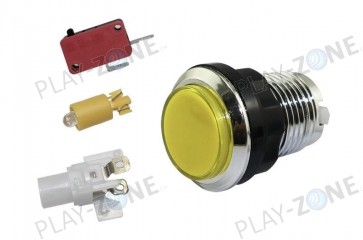 Arcade Button 24mm - Gelb Transparent mit LED
