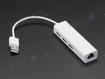 USB 2.0 und Ethernet Hub (3 x USB, 1 x Ethernet)