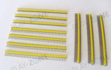 Stiftleisten-Set / 10 Stk. 40Pin-Stiftleisten in 3 Variationen (gelb)