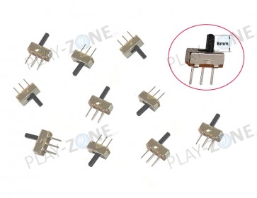 10 Stk. Mini Schiebe Schalter / Slide Switch - ON/ON - Griffhöhe 6mm