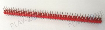 Stiftleiste 2 x 40 Polig RasterMass 2.54mm - Gerade - Rot