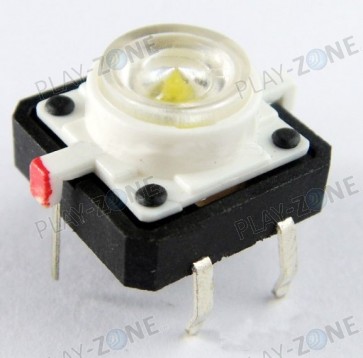 Platinenschalter 12 x 12 X 7 mm mit LED / Weiss