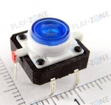 Platinenschalter 12 x 12 X 7 mm mit LED / Blau