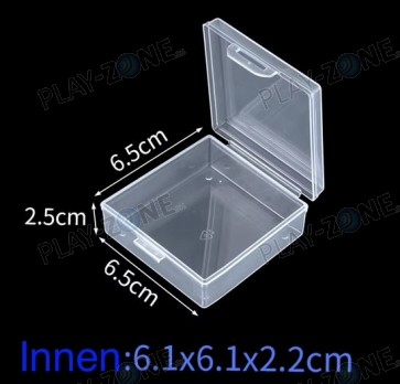 Kleine transparente Aufbewahrungsbox aus PP, 6.5 x 6.5 x 2.5cm