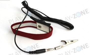 Anti-Statik-Armband mit Zuleitung - Schwarz/Rot