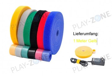 1 Meter Klettverschlussband Gelb / Breite 1cm