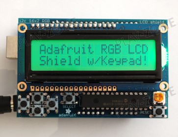 Adafruit RGB LCD I2C Shield Kit 16x2 Char Display - Positiv