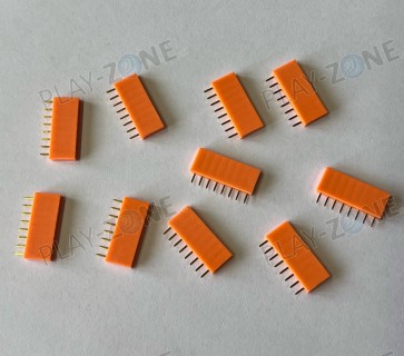 10 Stk. Buchsenleisten 8Pin, Rastermass 2.54mm / Orange