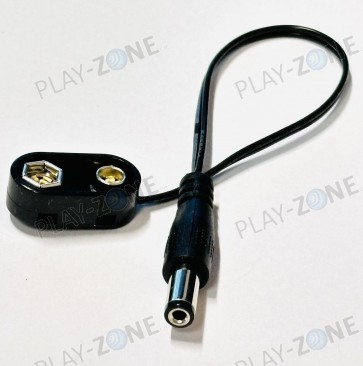 9V-Batterien Clip (Plastik) mit DC-Stecker 5.5mm / 2.1mm / Gesamtlänge 20,5 cm
