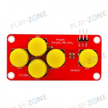 Joypad-PCB mit 5 Buttons, Ansteuerung über Analog-Pins