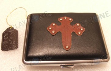 Leder Zigaretten Etui - Kreuz