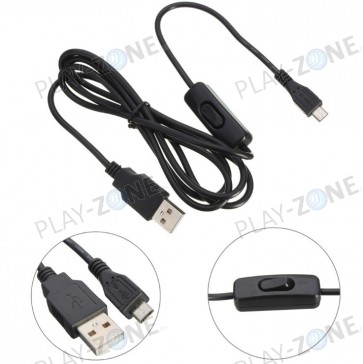 Micro USB Strom-Kabel mit Power-Schalter 150 cm  