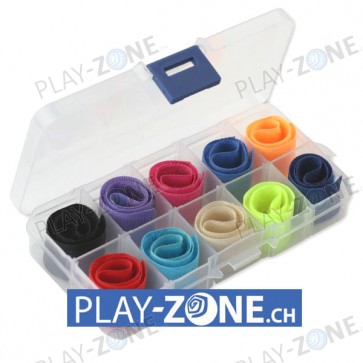 Set mit 10 Klettverschluss-Kabelbinder in versch. Farben
