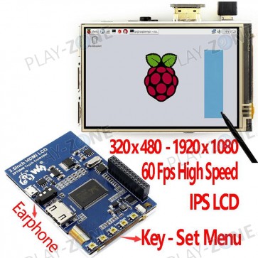 3.5" HDMI LCD-Display 480x320, IPS mit Touch für Raspberry Pi