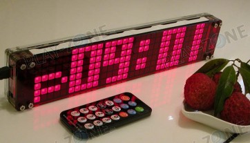 Nixieclock DIY LED Matrix Uhr (Rot) - Assembliert