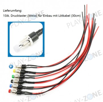 Drucktaster (Weiss) für Einbau mit Lötkabel