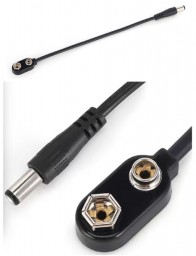 Offener 9V‑Batterieclip aus Plastik mit 5.5mm / 2.1mm DC‑Stecker