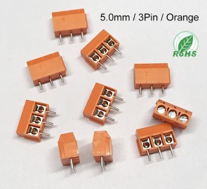 10 Stk.Printklemme mit Schraubanschluss, 5mm / 3Pin / Orange