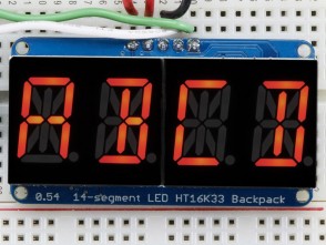 DK 4-Zeichen Alphanumerische LED-Anzeige Rot mit HT16K33 Backpack