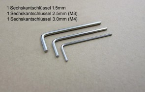 3 Stk. Sechskantschlüssel / 1.5mm/2.5mm/3mm